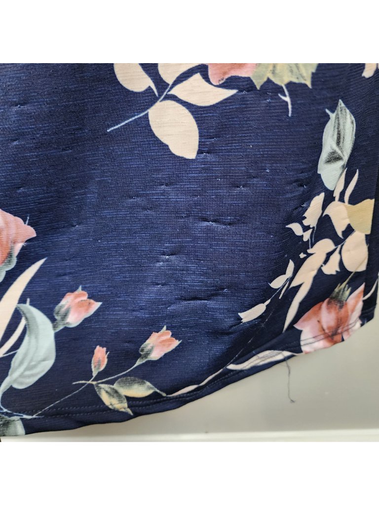 Pinkblush Maternity Maxi Dress Sz S Navy Blue Rose Print Short Sleeve — image 6 of 8